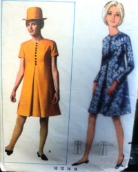 4599 60S SHORTER INVERT PLEAT SS-LS DRESS PATTERN 12